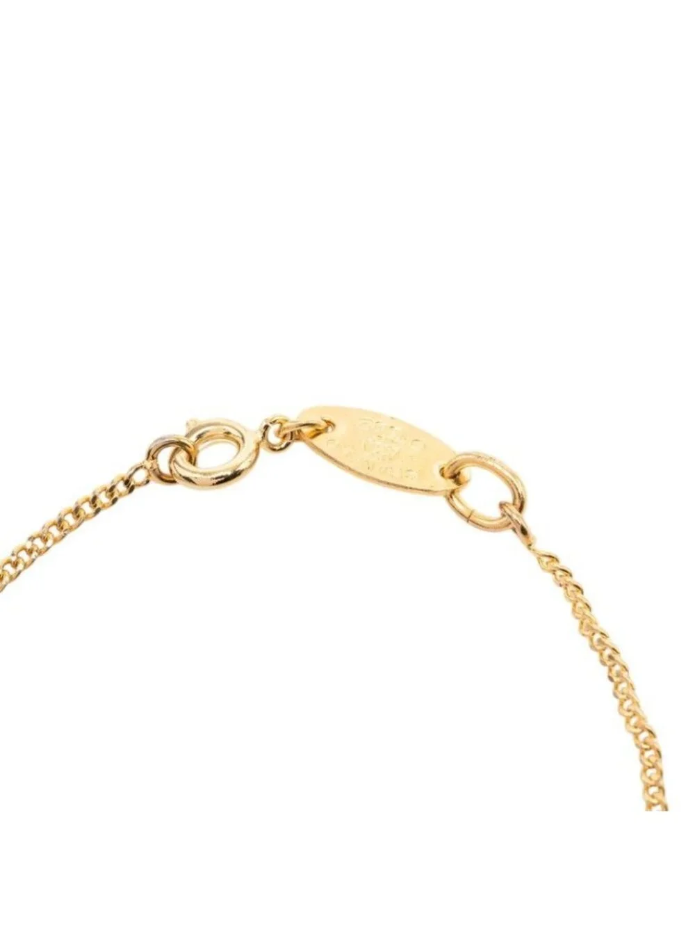 Chanel CC Logo Bracelet Gold Plated Rhinestone